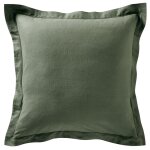 Taie volant en coton vert kaki 50x70cm