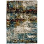 Tapis abstrait beige / bleu / rouille 120x170 cm Tapis abstrait beige / bleu / rouille 120x170 cm