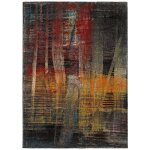 Tapis abstrait gris / rouge / orange 160x230 cm Tapis abstrait gris / rouge / orange 160x230 cm