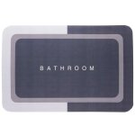 Tapis de bain antid�rapant gris et beige 60x40cm