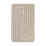 Tapis de bain beige et blanc 70x120