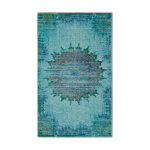 Tapis de bain bleu turquoise motif oriental vintage imprimé 70x120 Tapis de bain bleu turquoise motif oriental vintage imprimé 70x120