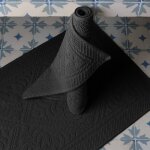 Tapis de bain en coton noir 54x64 cm Tapis de bain en coton noir 54x64 cm
