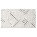 Tapis de bain déco géométrique coton tufté 60x120cm Tapis de bain déco géométrique coton tufté 60x120cm