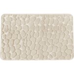 Tapis de bain galet � m�moire de forme ecru 50x80cm