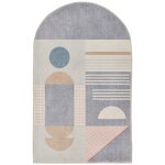 Tapis de bain moelleux - gris multicolore 70x120 cm