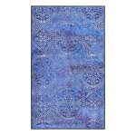 Tapis de bain motif paisley bleu vintage 70x120