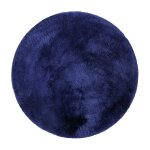 Tapis de bain rond en microfibre antidérapant bleu marine 90 d Tapis de bain rond en microfibre antidérapant bleu marine 90 d