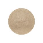 Tapis de bain rond uni en polyester beige capuccino 90 cm Tapis de bain rond uni en polyester beige capuccino 90 cm