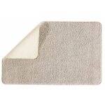 Tapis de bain uni en polyester ecru 50x80cm Tapis de bain uni en polyester ecru 50x80cm