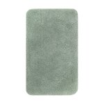 Tapis de bain uni en polyester vert sauge 70x120
