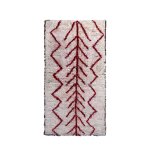 Tapis berbere marocain pure laine rouge 120 x 218 cm
