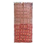 Tapis berbere marocain pure laine rouge 130 x 260 cm