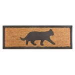 Tapis coco caoutchouc chat 75 x 25 cm brun