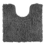Tapis contour wc en coton gris anthracite 50x50cm