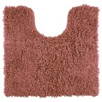 Tapis contour wc en coton rose terracotta 50x50cm