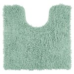 Tapis contour wc en coton vert amande 50x50cm
