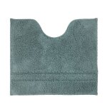 Tapis contour wc en coton vert de gris 50x45cm Tapis contour wc en coton vert de gris 50x45cm
