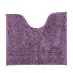 Tapis contour wc en coton violet raisin 50x45cm