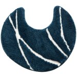 Tapis contour wc en polyester 2250 g / m bleu 50x45
