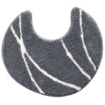 Tapis contour wc en polyester 2250 g / m gris 50x45cm