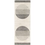 Tapis de couloir scandinave moderne blanc / noir 80x220 Tapis de couloir scandinave moderne blanc / noir 80x220