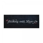 Tapis de cuisine 120x170 blanc, noir, rouge