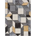 Tapis descente de lit gris / moutarde 60x120 cm Tapis descente de lit gris / moutarde 60x120 cm