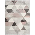 Tapis descente de lit rose / gris / blanc 60x120 cm Tapis descente de lit rose / gris / blanc 60x120 cm