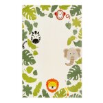 Tapis enfant blanc motif animaux jungle 200x290
