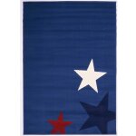 Tapis enfant facile  entretenir, motif toile, bleu 80x150