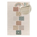 Tapis enfant marelle blanc / multicolore, 120x170 cm