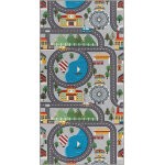 Tapis enfant moderne football, gris, 120 x 160 cm