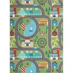 Tapis enfant moderne football, vert, 120 x 160 cm