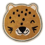 Tapis enfant tte de lopard coton multicolore 90 x 90