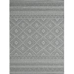 Tapis extrieur intrieur cuisine plat terrazzo, gris, 240 x 340 cm