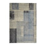 Tapis extra - doux motif processeur ecru bleu 120x170 Tapis extra - doux motif processeur ecru bleu 120x170