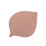 Tapis feuille coquillage en coton rose 128x96 cm