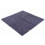 Tapis de jeu pour enfants, carré 120x120cm, velvet, gris - bleu Tapis de jeu pour enfants, carré 120x120cm, velvet, gris - bleu