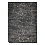 Tapis en jonc de mer motif tribal noir 120x170