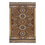 Tapis kilim laine vintage motif ethnique chic multicolore 140x200