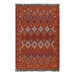 Tapis kilim pure laine tissé main ethnique chic à franges 140x200 Tapis kilim pure laine tissé main ethnique chic à franges 140x200
