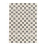 Tapis en laine et coton a carreaux fait main doux noir 120 x 170 Tapis en laine et coton a carreaux fait main doux noir 120 x 170