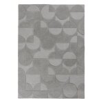 Tapis en laine gris gomtrique 120 x 170