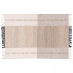 Tapis en laine et jute tissé à plat à motifs géométriques 120 x 170 cm Tapis en laine et jute tissé à plat à motifs géométriques 120 x 170 cm