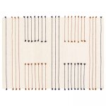 Tapis en laine tissé à la main avec pompons 200 x 290 cm Tapis en laine tissé à la main avec pompons 200 x 290 cm
