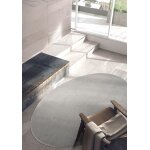 Tapis lavable et antidrapant, uni, gris, 140 x 200 cm ovale