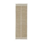 Tapis lavable en coton beige liser jaune 80x230