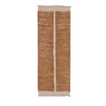 Tapis lavable en coton marron et ligne blanche 80x230