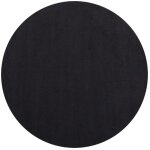Tapis lavable rond en microfibre douce - noir 120x120cm